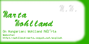 marta wohlland business card